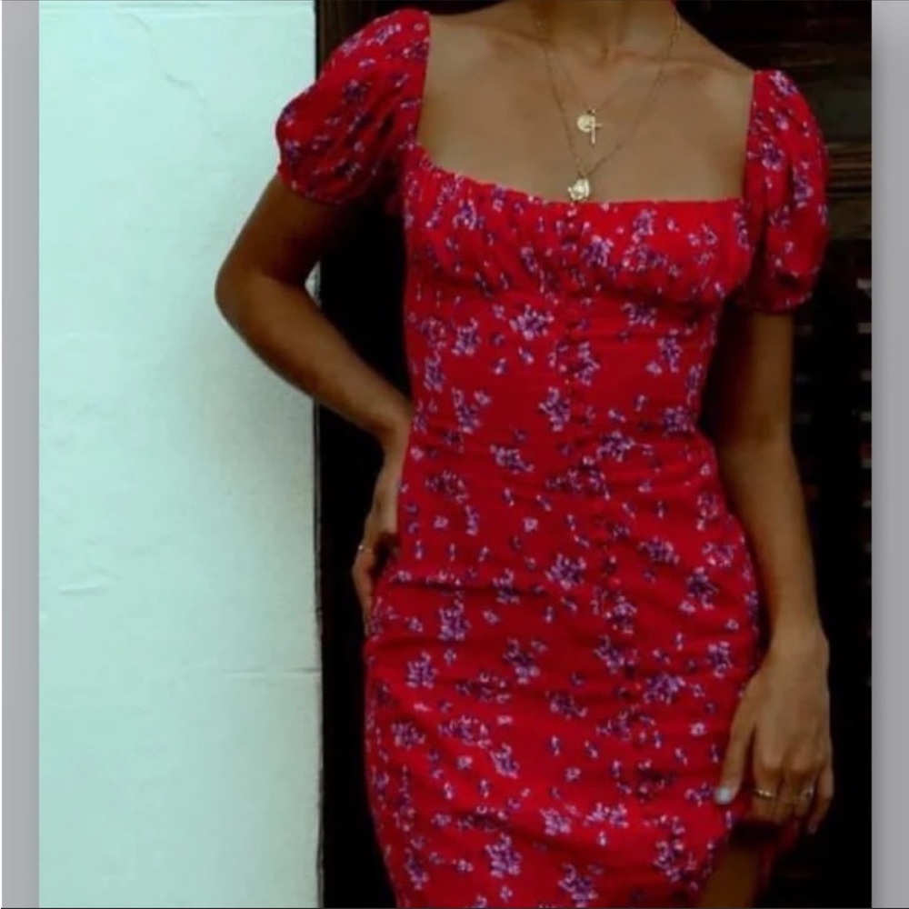RAT & BOA red bustier mini dress